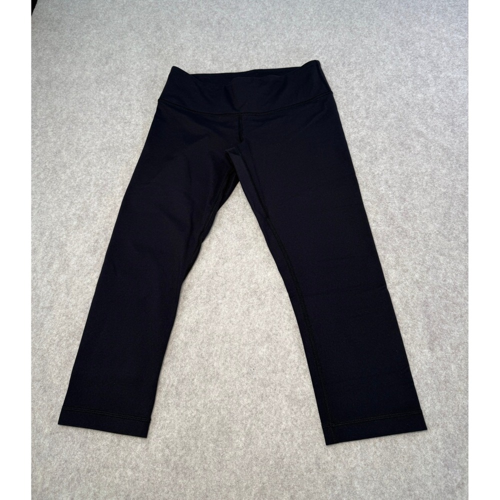 Lululemon Wunder Under Crop Leggings Black Size 6 Yoga Training Pants